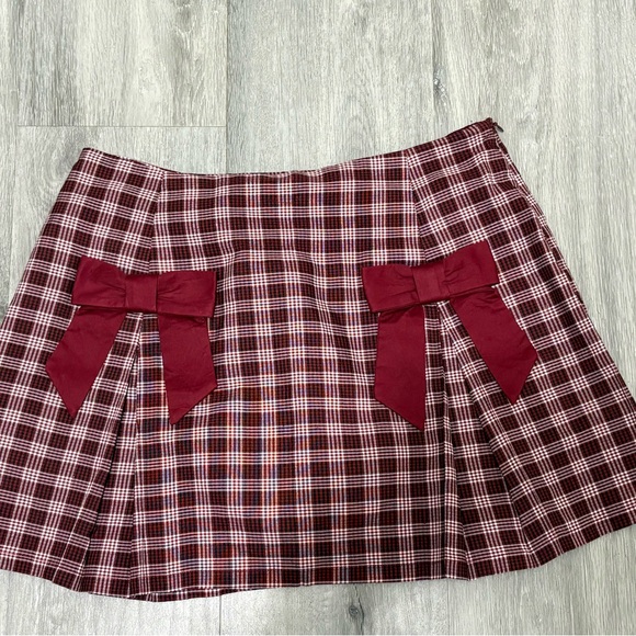 Altar'd State Winslow Bow Pleated Skirt - Picture 2 of 7